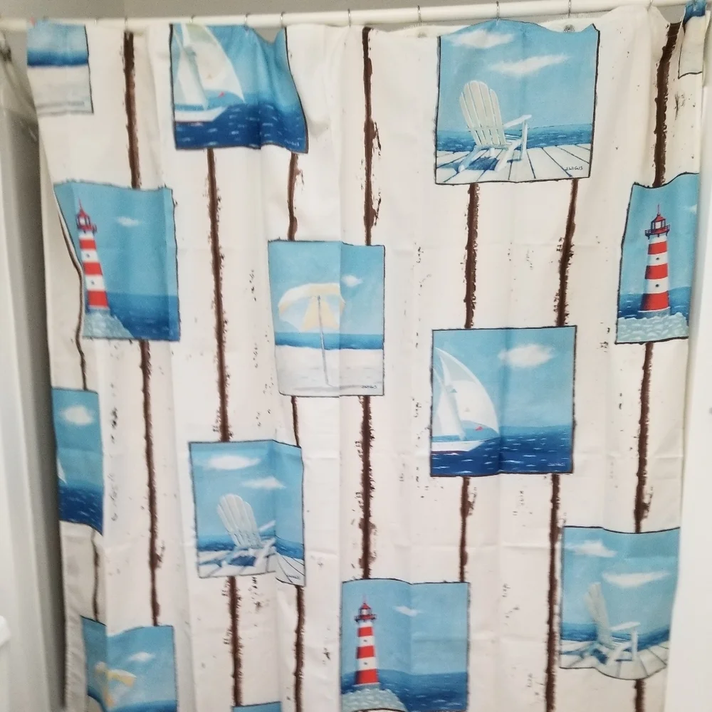 For The Bath Costal Scenes Shower Curtain